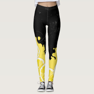 Frischer gelber Zitronen-Zitrus Leggings