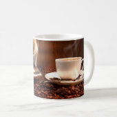 Frischer gemahlener Kaffee Kaffeetasse (VorderseiteRechts)