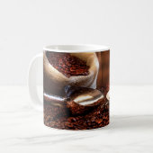 Frischer gemahlener Kaffee Kaffeetasse (Vorderseite Links)