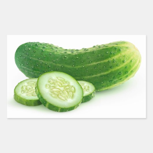 Frischer Gurken mit Scheiben Rechteckiger Aufkleber (Vorderseite)