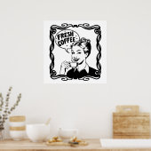 Frischer heißer Kaffee Poster (Küche)