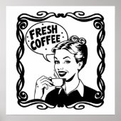 Frischer heißer Kaffee Poster (Vorne)