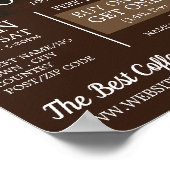 Frischer Kaffee, Barista, Café, Coffeehouse Advert Poster (Ecke)