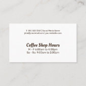 Frischer Kaffee-Cup und Saucer Visitenkarte (Rückseite)