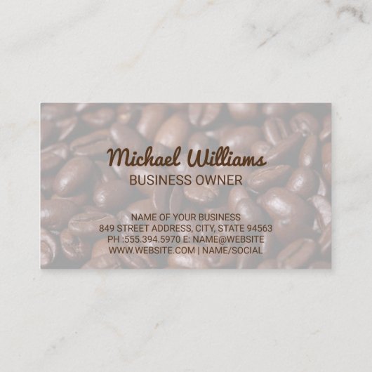 Frischer Kaffee-Cup Visitenkarte (Rückseite)