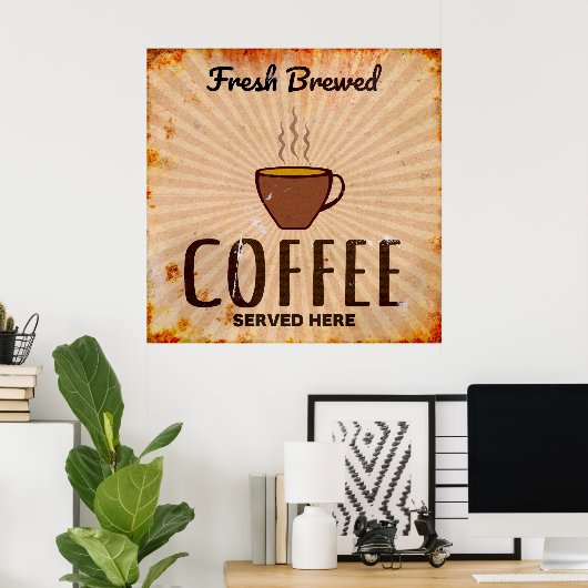 Frischer Kaffee Poster (Heimbüro)