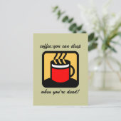 Frischer Kaffee Postkarte (Stehend Vorderseite)