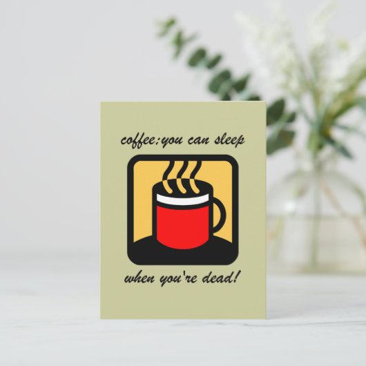 Frischer Kaffee Postkarte (Stehend Vorderseite)