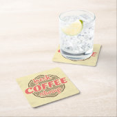 Frischer Kaffee Rechteckiger Pappuntersetzer (Vor Ort)