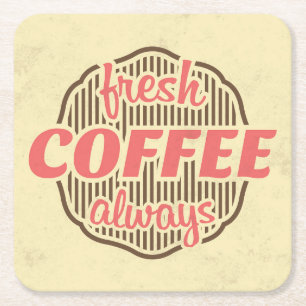 Frischer Kaffee Rechteckiger Pappuntersetzer