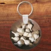 Frischer Knoblauch auf dem Shaker Square Bauern Ma Schlüsselanhänger (Vorderseite)