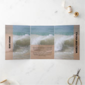 Frischer Lachs Moderne Transparenz Dreifach Gefaltete Karte (Innenseite)