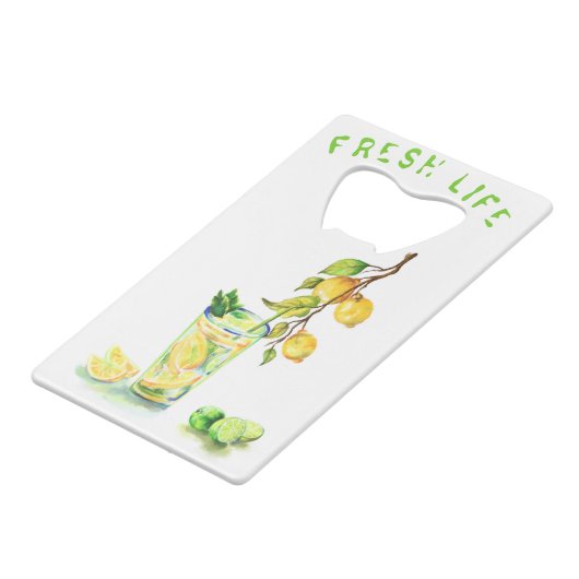 Frischer Lemon Drink Flaschenöffner - Benutzerdefi (Rückseite Schrägansicht)