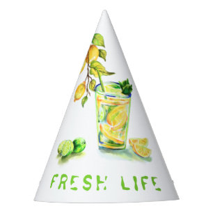 Frischer Lemon Drink Paper Party Hat - Benutzerdef Partyhütchen