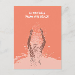 Frischer monochrome Grunge Man Water Sprinkle Qr C Postkarte