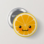 Frischer orange Knopf Button (Vorne & Hinten)