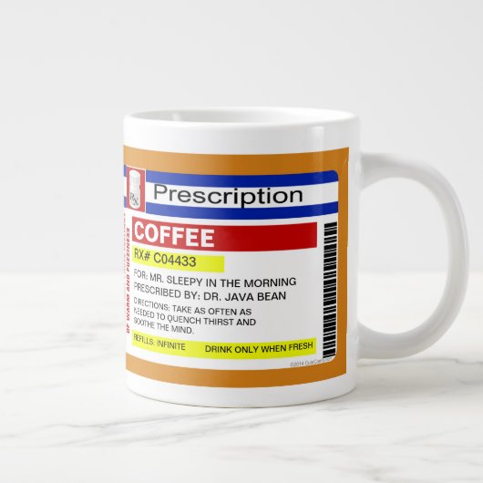 Frischer Personalisierter Rezept Kaffee Grosser Jumbo-Tasse (Rechts)