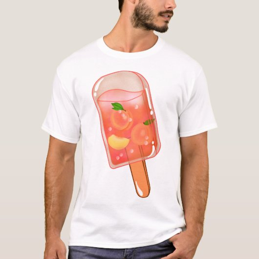 Frischer Pfirsich-Eispops T-Shirt (Vorderseite)