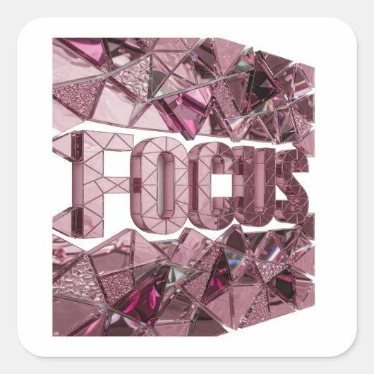 Frischer Pinker FOCUS Quadratischer Aufkleber (Vorderseite)