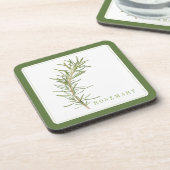 FRISCHER ROSEMARY-Hartplastik-Untersetzer (+text)  Getränkeuntersetzer (Linke Seite)