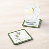 FRISCHER ROSEMARY-Hartplastik-Untersetzer (+text)  Getränkeuntersetzer (Rechte Seite)