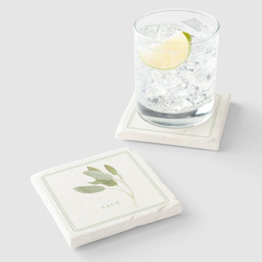 FRISCHER SAGE Marble Stone Untersetzer (+text) (Seitenansicht)