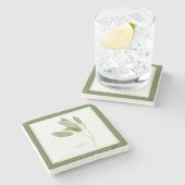 FRISCHER SAGE Marble Stone Untersetzer (+text) Grü (Seitenansicht)