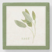 FRISCHER SAGE Marble Stone Untersetzer (+text) Grü (Vorderseite)