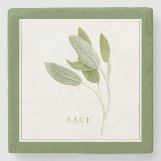 FRISCHER SAGE Marble Stone Untersetzer (+text) Grü (Vorderseite)