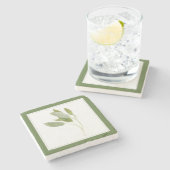 FRISCHER SAGE Marmorstein Untersetzer (-text) Grün (Seitenansicht)