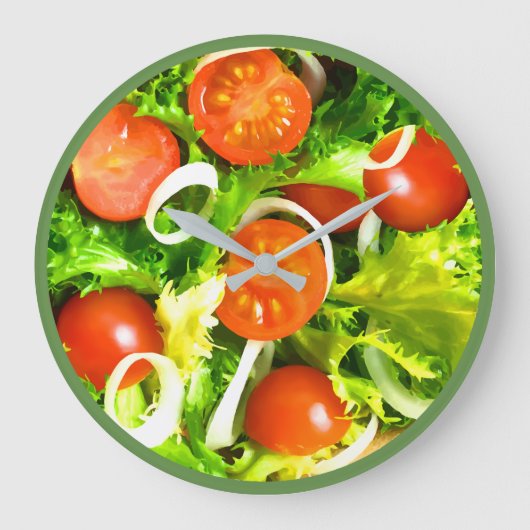 Frischer Salat Küchenmauer Große Wanduhr (Vorderseite)
