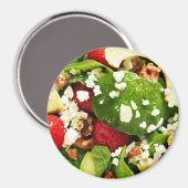 Frischer Salat mit Spinat, Avocado und Erdbeere Magnet (Vorderseite/Rückseite)