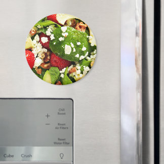 Frischer Salat mit Spinat, Avocado und Erdbeere Magnet