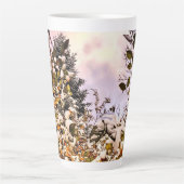 Frischer Schnee auf farbigen Blätter Milchtasse (Vorderseite)