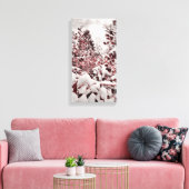 Frischer Schnee auf roten Blätter Leinwanddruck (Insitu (Wohnzimmer))