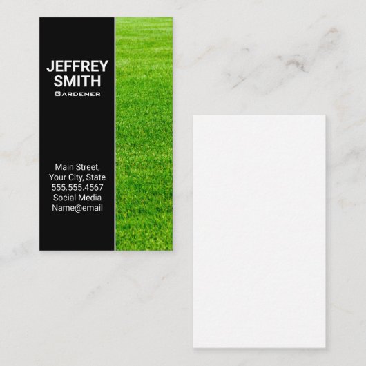 Frischer Schnittrasen | Gras Visitenkarte (Vorne/Hinten)