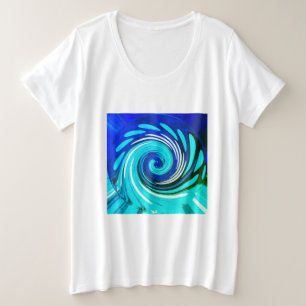 Frischer Sommer-Ozean-Look Große Größe T-Shirt