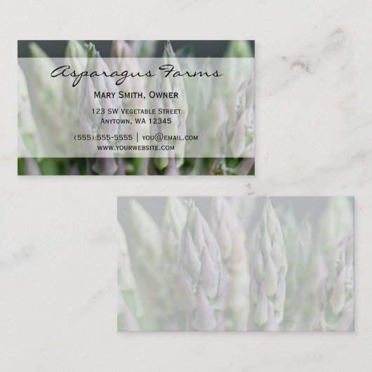 Frischer Spargel Visitenkarte (Vorne/Hinten)