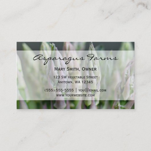 Frischer Spargel Visitenkarte (Vorderseite)