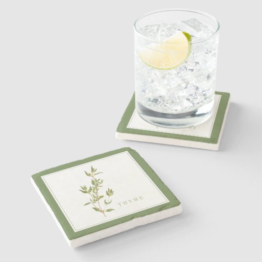 FRISCHER THYME Marble Stone Untersetzer (+text) Gr (Seitenansicht)