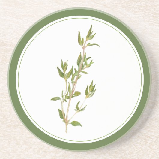 FRISCHER THYME Round Sandstone Untersetzer (-text) (Vorne)