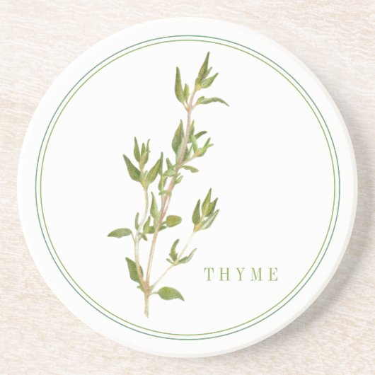 FRISCHER THYME Round Sandstone Untersetzer (+text) (Vorne)