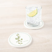 FRISCHER THYME Round Sandstone Untersetzer (+text) (Seite)