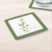 FRISCHER THYME Scalloped Square Untersetzer (+text (angewinkelt)