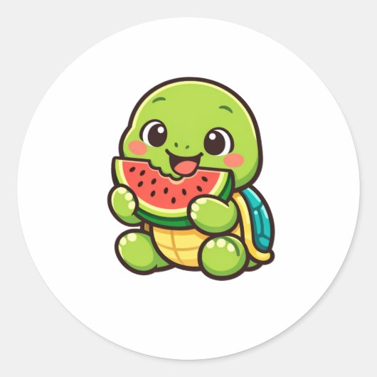 Frischer Wassermelonenbissen Runder Aufkleber (Vorderseite)