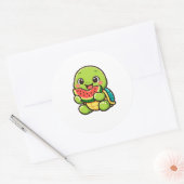 Frischer Wassermelonenbissen Runder Aufkleber (Umschlag)
