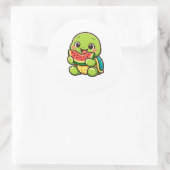 Frischer Wassermelonenbissen Runder Aufkleber (Tasche)