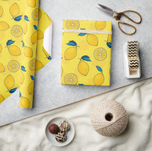 Frischer Zitrus-Limonen Geschenkpapier