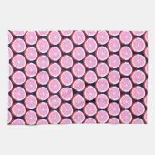 Frischer Zitrus Scheiben Geometrischer Mitternacht Geschirrtuch (Horizontal)