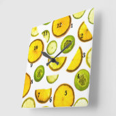 Frischer Zitrusfrüchte Quadratische Wanduhr (Winkel)